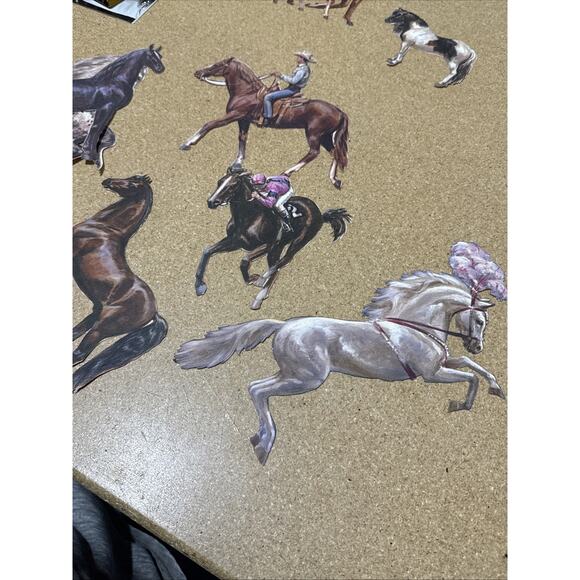 Vintage Horse Paper Cutouts Ephemera Equestrian Scrapbook Craft Lot Of 9 - Picture 3 of 5